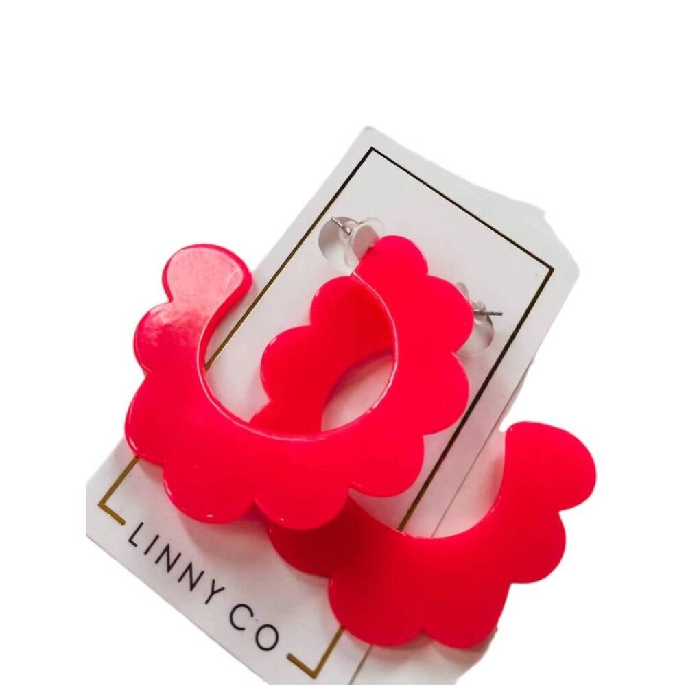 NEW LINNY CO women's margo earring in neon pink